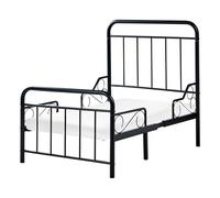Beliani Letto estensibile in ferro per bambini 90 x 130/160/200 cm con rete a doghe nero