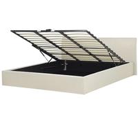 Beliani Letto Imbottito in Tessuto Beige con Box Letto 180 x 200 cm