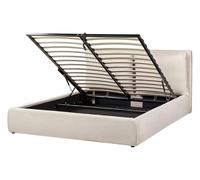 Beliani Letto matrimoniale beige chiaro con contenitore 160 x 200 cm