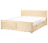 Beliani Letto matrimoniale con 2 cassetti in legno marrone chiaro stile 160 x 200 cm