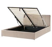 Beliani Letto Matrimoniale con Contenitore in velluto tortora 160 x 200 cm
