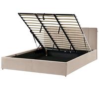 Beliani Letto Matrimoniale con Contenitore in velluto tortora 180 x 200 cm