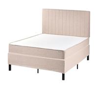 Beliani Letto matrimoniale con testiera Materasso a molle insacchettate 120 x 200 cm Beige