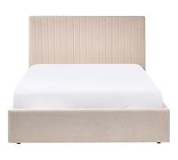 Beliani Letto matrimoniale contenitore imbottito moderno 140 x 200 cm Boucle Beige