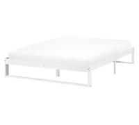 Beliani Letto matrimoniale in legno di pino 140 x 200 cm bianco