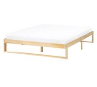 Beliani Letto matrimoniale in legno di pino 140 x 200 cm marrone chiaro