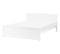 Beliani Letto matrimoniale in legno di Pino Bianco con testiera 140 x 200 cm