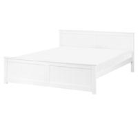 Beliani Letto matrimoniale in legno di Pino Bianco con testiera 160 x 200 cm