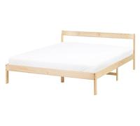 Beliani Letto matrimoniale in legno di Pino marrone chiaro con Rete a Doghe 140 x 200 cm