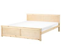 Beliani Letto matrimoniale in legno naturale marrone chiaro 180 x 200 cm