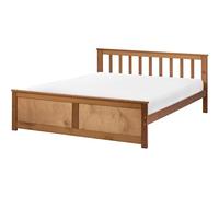 Beliani Letto matrimoniale in pino MDF con rete a doghe 120 x 200 cm in marrone