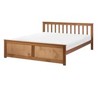 Beliani Letto matrimoniale in pino MDF con rete a doghe 140 x 200 cm in marrone