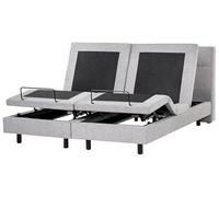 Beliani Letto matrimoniale Tessuto grigio chiaro Elettrico Regolabile con Telecomando 180 x 200 cm
