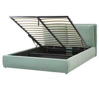 Beliani Letto matrimoniale verde menta con contenitore 160 x 200 cm Bayonna