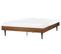 Beliani Letto moderno 160 x 200 cm con rete a doghe senza testata in frassino marrone