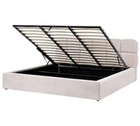 Beliani Letto moderno con contenitore rivestito in tessuto beige chiaro 180 x 200 cm