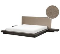 Beliani Letto moderno con piattaforma comodini e testiera in bou legno di frassino scuro 180 x 200 cm