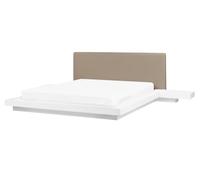 Beliani Letto moderno con piattaforma comodini testata letto bou ianco 160 x 200 cm