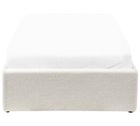 Beliani Letto singolo con contenitore in tessuto bouclè bianco sporco 90 x 200 cm