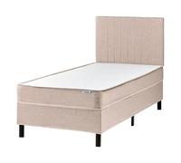 Beliani Letto singolo con testiera Materasso a molle insacchettate 90 x 200 cm Beige