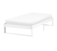 Beliani Letto singolo in legno di pino 90 x 200 cm con 3 gambe bianco