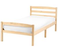 Beliani Letto singolo in legno di Pino chiaro con Rete a Doghe 80 x 200 cm