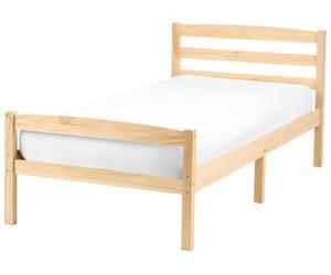 Beliani Letto singolo in legno di Pino chiaro con Rete a Doghe 80 x 200 cm