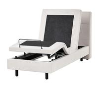 Beliani Letto singolo Tessuto beige chiaro Elettrico Regolabile con Telecomando 90 x 200 cm