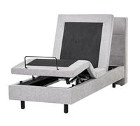 Beliani Letto singolo Tessuto grigio chiaro Elettrico Regolabile con Telecomando 80 x 200 cm