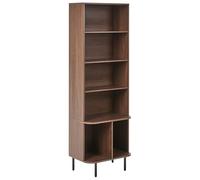 Beliani Libreria a 6 ripiani in truciolato, MDF e ferro laminato, colore marrone scuro