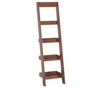 Beliani Libreria a scala 4 ripiani legno noce scaffale inclinato moderno