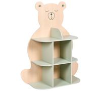 Beliani Libreria per bambini a forma di orsetto a 3 ripiani per giocattoli e libri, marrone chiaro/verde