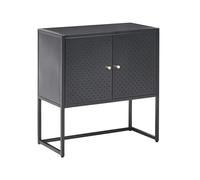 Beliani Mobile contenitore Armadio da ufficio in metallo con 2 ripiani Acciaio verniciato a polvere Nero