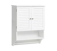 Beliani Mobiletto da Bagno da Parete con Ripiano Aperto e Portasciugamani, 60 x 22 cm, Bianco