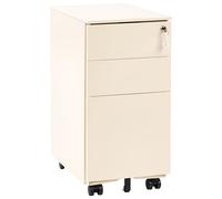 Beliani Mobiletto Portaoggetti in Metallo beige chiaro con 3 Cassetti