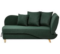 Beliani Moderna chaise longue a 2 posti con contenitore Box Throw Cushions Tessuto Verde Destro II