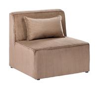 Beliani Moderno divano a 1 posto in velluto a coste sezione 1 posto color sabbia beige