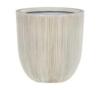 Beliani Moderno Vaso Per Fiori Gessato 31 x 31 x 33 cm Beige e Bianco