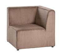 Beliani Modulo a un posto con angolo destro in velluto a coste sabbia beige