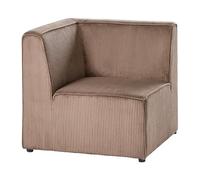 Beliani Modulo a un posto con angolo sinistro in velluto a coste sabbia beige