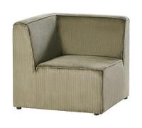 Beliani Modulo a un posto con angolo sinistro in velluto a coste verde