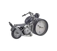 Beliani Orologio da Scrivania Vintage Metallo Motocicletta Nero e Argento