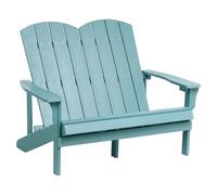 Beliani Panca da giardino 2 posti Loveseat Plastica Legno Mobili da giardino Tradizionale Azzurro