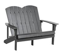 Beliani Panca da giardino 2 posti Loveseat Plastica Legno Mobili da giardino Tradizionale Grigio Scuro