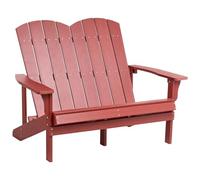 Beliani Panca da giardino 2 posti Loveseat Plastica Legno Mobili da giardino Tradizionale Rosso
