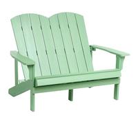 Beliani Panca da giardino 2 posti Loveseat Plastica Legno Mobili da giardino Tradizionale Verde Chiaro