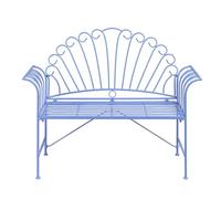 Beliani Panca da giardino in metallo azzurro con braccioli svasati 2 posti