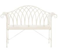 Beliani Panca da Giardino in Metallo Bianco Larghezza 130 cm Terrazza Balcone