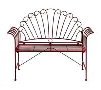 Beliani Panca da giardino in metallo bordeaux con braccioli svasati 2 posti