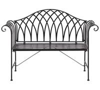 Beliani Panca da giardino in metallo nero 130 cm